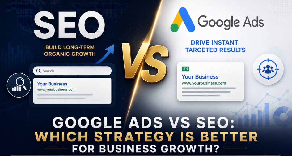 Google Ads vs SEO comparison for business growth