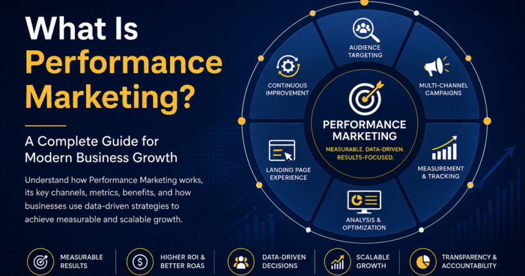 What is Performance Marketing? Complete guide explaining channels, metrics, benefits, and measurable business growth strategies.