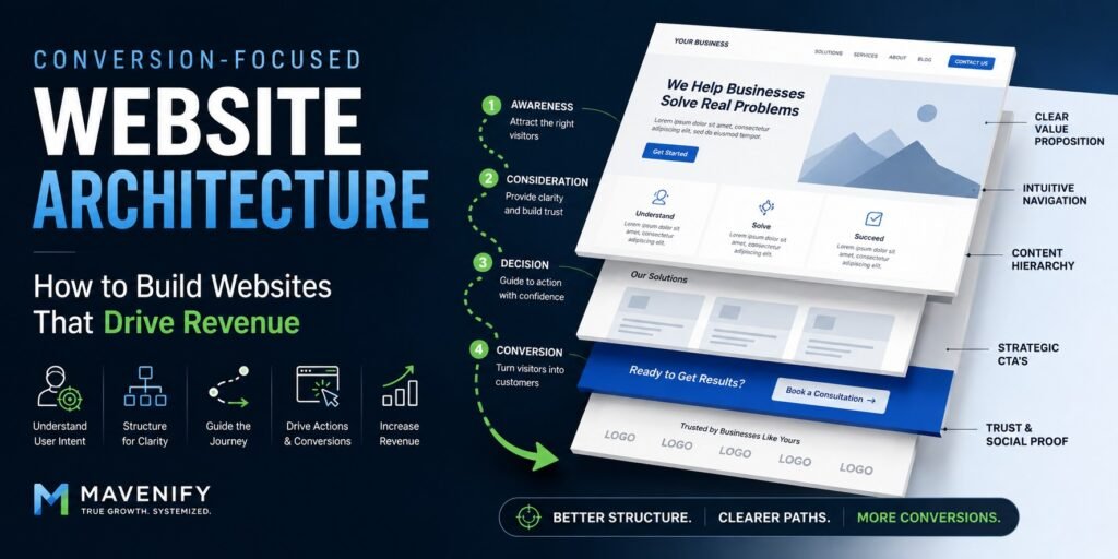 Conversion-focused website architecture designed to guide visitors toward conversions